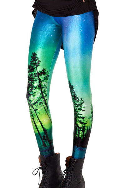 Leggins con Estampado Digital Cielo Azul, Nubes Blancas y Mar - Image 5