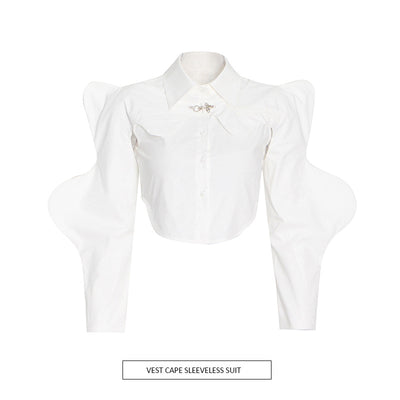 Blusa Sin Mangas Corta de Color Sólido - Estilo Moderno y Versátil - Image 9