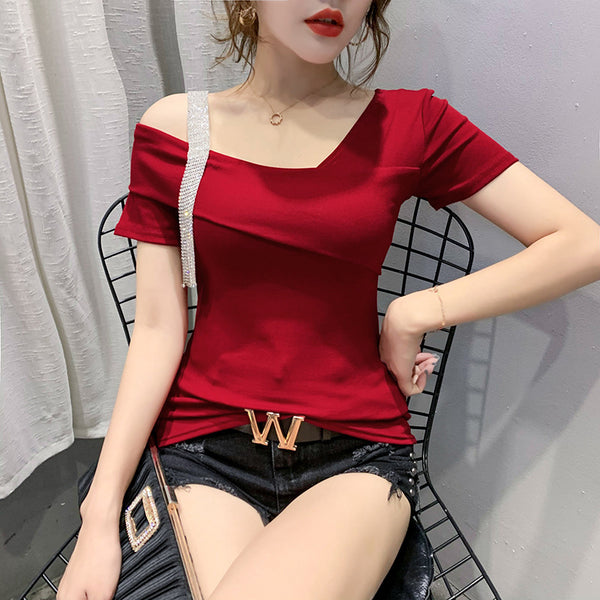 Playera Coreana Slim Fit de Manga Corta para Mujer - Verano