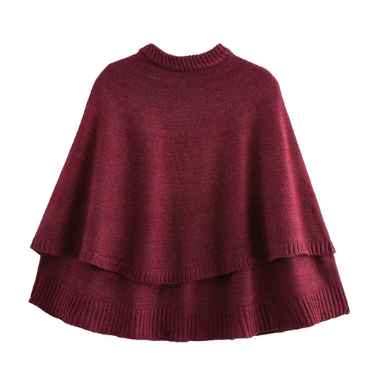 Abrigo Tejido Estilo Capa con Cuello Redondo Multiuso - Image 40