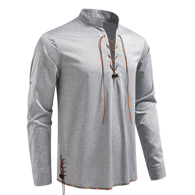Camiseta Manga Larga con Cuello Alzado y Cordones para Hombre - Image 14