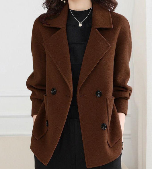 Abrigo de Lana Grueso Casual Corto - Estilo Mamá Versátil - Image 11