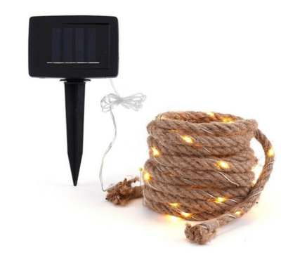 Guirnalda Solar de Cuerda de Cáñamo con Luces LED y Alambre de Cobre - Image 3