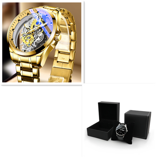 Reloj Automático Esqueleto Dorado de Lujo para Hombre - Image 15