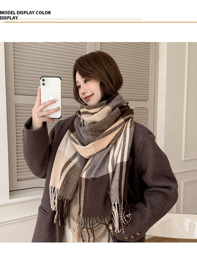 Chal Pashmina Escocés con Borlas para Mujer - Tejido Grueso y Cálido - Image 34