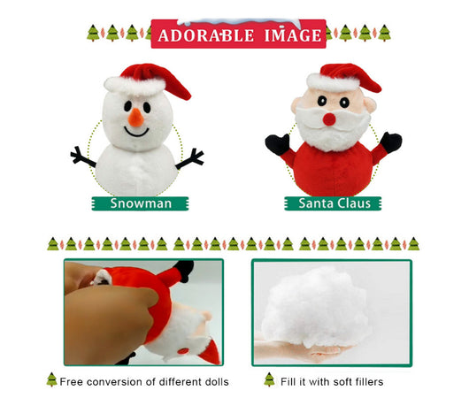 Muñeco Navideño Reversible Papá Noel y Muñeco de Nieve - Juguete Peluche Doble Cara - Image 4