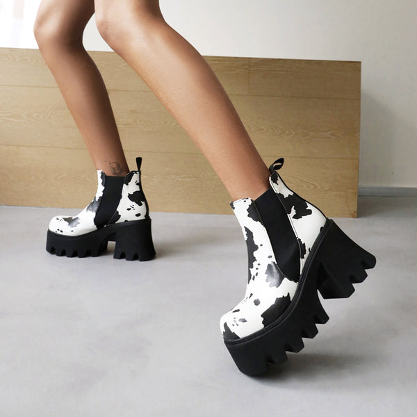 Botas Cortas Punk con Suela Gruesa para Otoño e Invierno