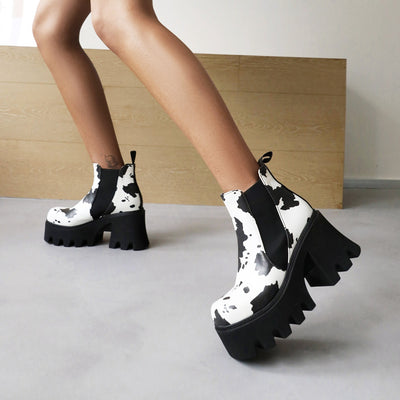 Botas Cortas Punk con Suela Gruesa para Otoño e Invierno