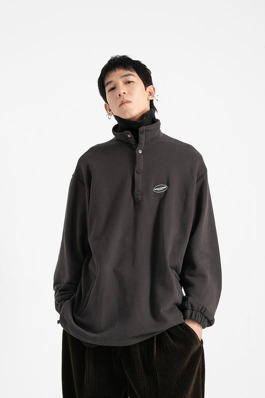 Suéter Retro Holgado con Cuello Mao y Forro de Velour - Image 13