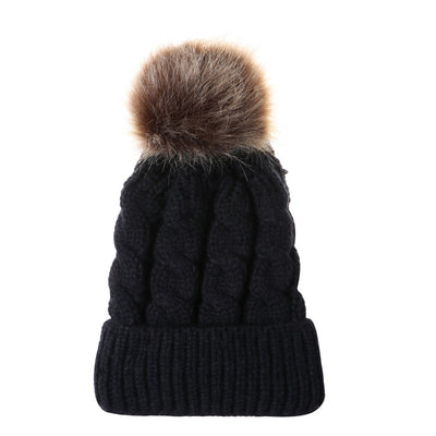 Gorro de Invierno Trenzado con Pompón - Juego Familiar Cálido - Image 11