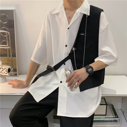 Chaleco Hombre Diseño Blanco con Costuras de Contraste y Personalidad - Image 10
