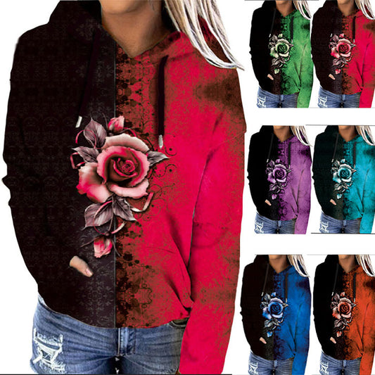 Abrigo Sudadera Estampado Suelto con Capucha para Otoño e Invierno