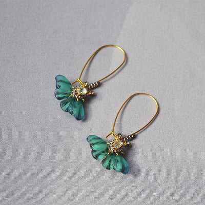 Aretes Mariposa Verde Pintados a Mano - Image 11