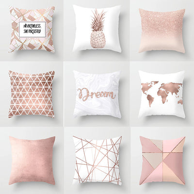 Funda de Almohada para Sofá Rosa
