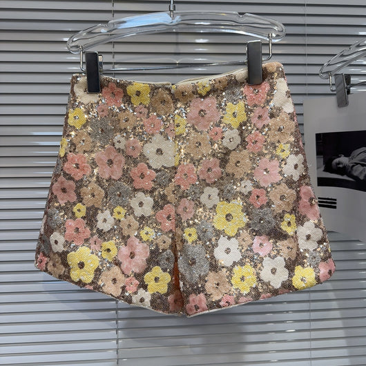 Shorts con Lentejuelas Personalizadas de Flores para Mujer - Image 9