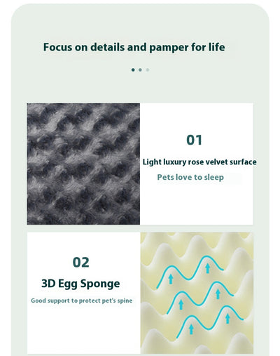 Sofá Cama Desmontable para Mascotas con Terciopelo Embossed y Espuma - Image 19