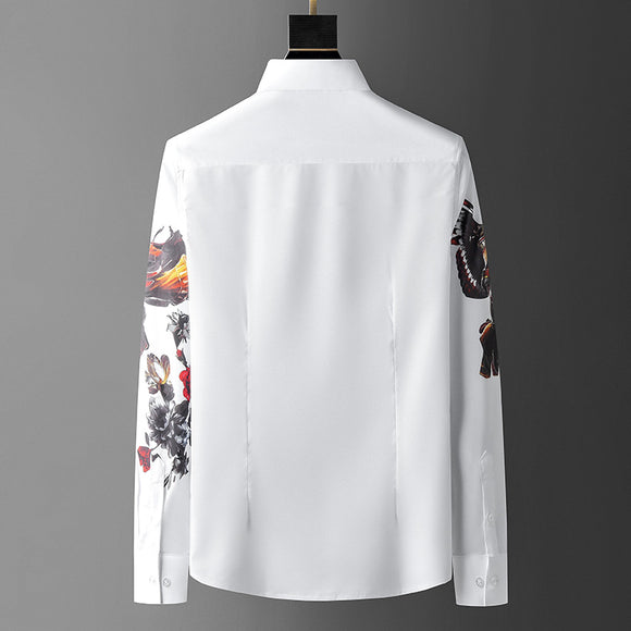 Camisa Manga Larga para Hombre con Detalles en Strass y Acabado Premium