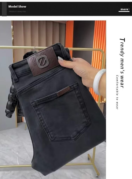 Jeans Slim Fit Negros Lavados para Hombre - Estilo Europeo Moderno - Image 10