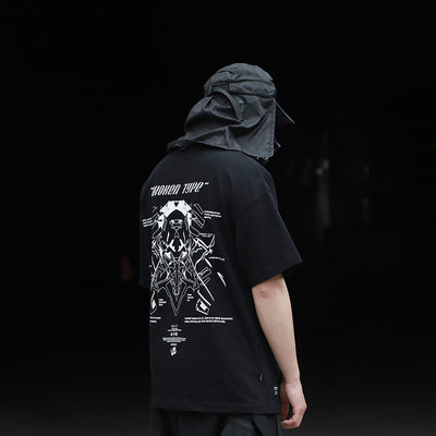 Camiseta Suelta de Manga Corta con Estampado Funcional y Bolsa Diagonal - Image 3
