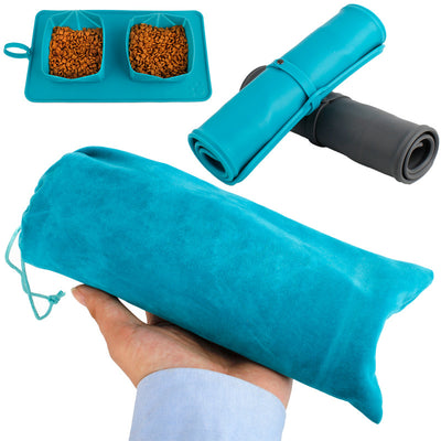 Comedero Doble Plegable para Perros con Bolsa de Terciopelo - Image 7