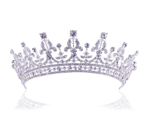Corona Tiara Nupcial de Cristal Barroco Lujo con Acabado Oro Claro - Image 14