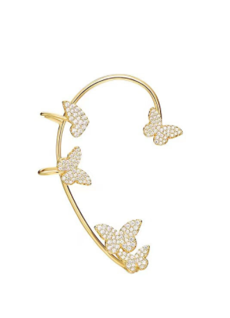 Aretes Mariposa de Diamantes Completos - Diseño Elegante sin Perforación - Image 8