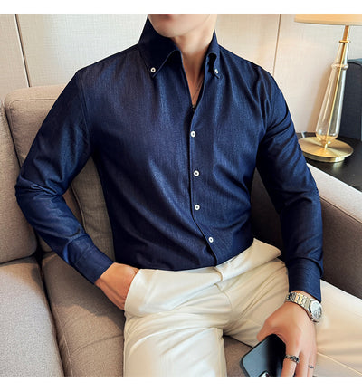 Camisa Denim de Manga Larga para Hombre - Image 30