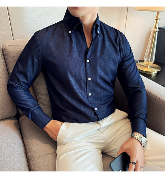 Camisa Denim de Manga Larga para Hombre - Image 30