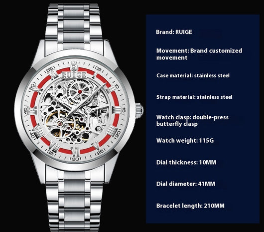 Reloj Mecánico Automático para Hombre con Esfera Transparente Doble - Image 6