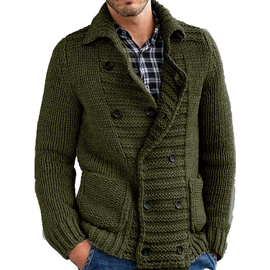 Cardigan de Solapa Hombre Color Liso - Suéter Elegante - Image 4