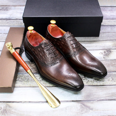 Zapatos Oxford de Cuero Genuino con Cordones - Estilo Británico Clásico - Image 8