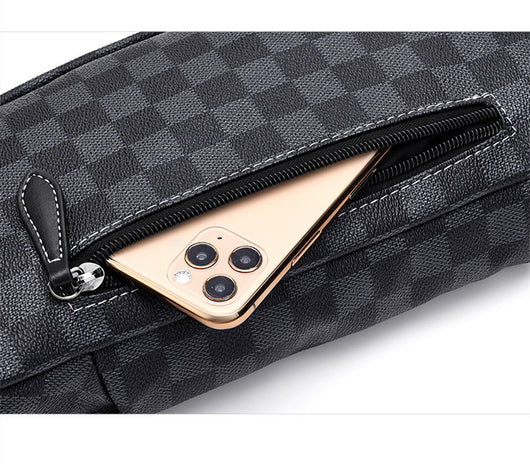Bolsa Cruzada Cuadriculada para Hombre - Messenger Multiusos con Diseño Moderno - Image 6