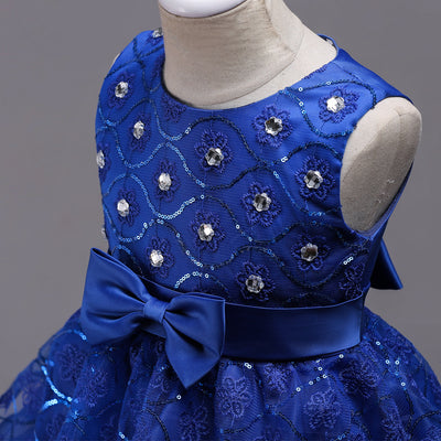 Vestido Infantil de Encaje con Moños y Volantes - Image 14