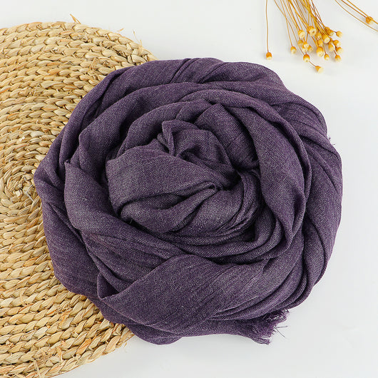 Pañuelo Artístico de Algodón y Lino en Colores Puros para Mujer - Image 16