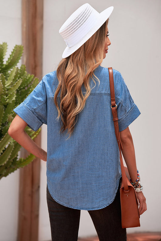 Camisa Casual de Solapa Lisa - Versátil y Minimalista - Image 36