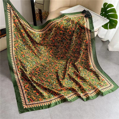 Pañuelo Cuadrado de Satén Estampado Cashew para Mujer - Image 40