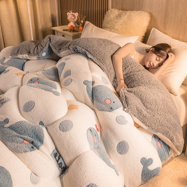Edredón Grueso de Invierno Premium para Cama Individual y Doble