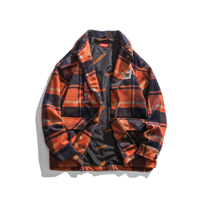 Abrigo de Lana a Cuadros Estilo Otoño Japonés - Image 9