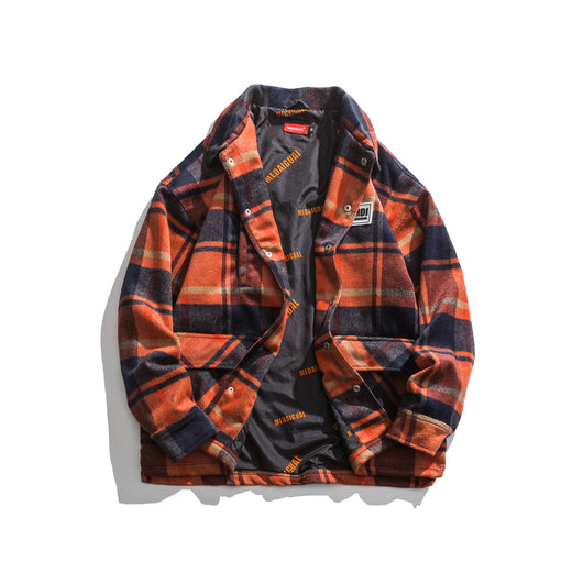 Abrigo de Lana a Cuadros Estilo Otoño Japonés - Image 9