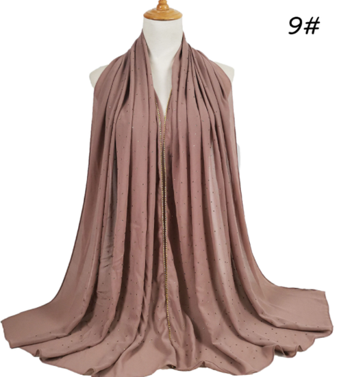 Pañuelo de Gasa Perla con Cuentas 70x180cm - Elegancia Versátil - Image 11