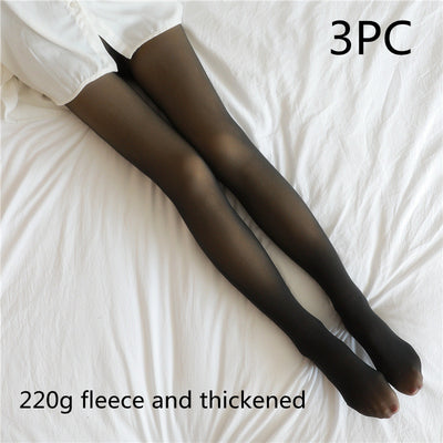 Leggins Térmicos Translúcidos Talla Grande con Forro Polar - Pantimedias Invierno - Image 41