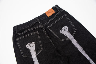 Jeans Negros con Bordado de Calavera para Hombre - Image 13