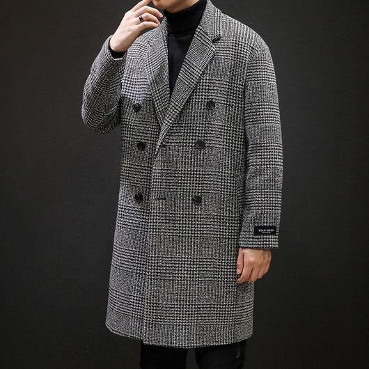 Abrigo Cuadros Slim Fit - Gabardina Larga Elegante - Image 8
