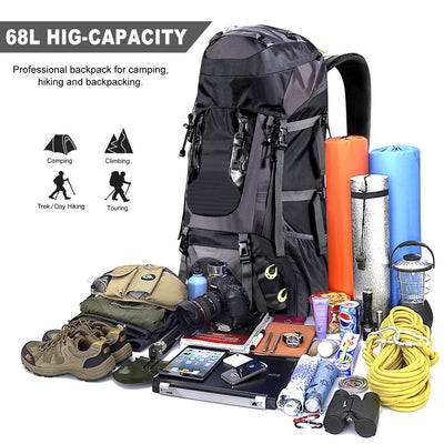 Mochila de Senderismo 68L Impermeable con Carga Solar - Image 12