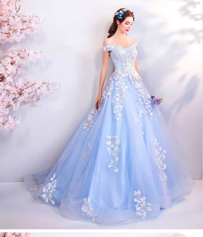 Vestido de Noche para Boda con Flores Azules - Diseño Elegante para Dama de Honor - Image 9