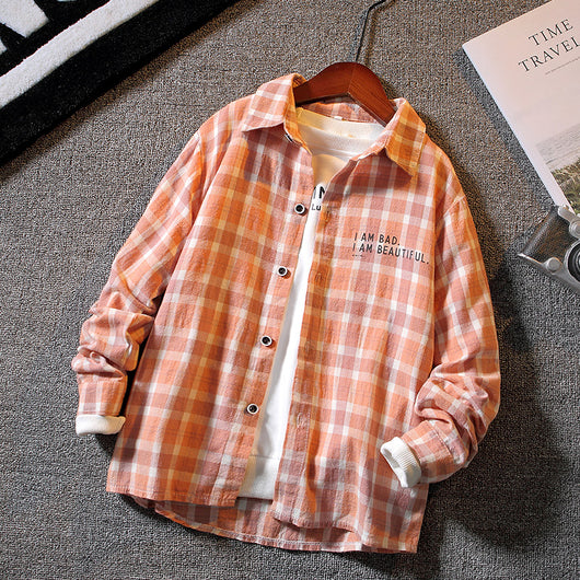Camisa Cuadriculada de Manga Larga para Niños - Estilo Casual y Moderno - Image 5