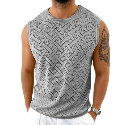 Chaleco Tejido Cuello Redondo para Hombre con Calado Primavera-Verano - Image 5