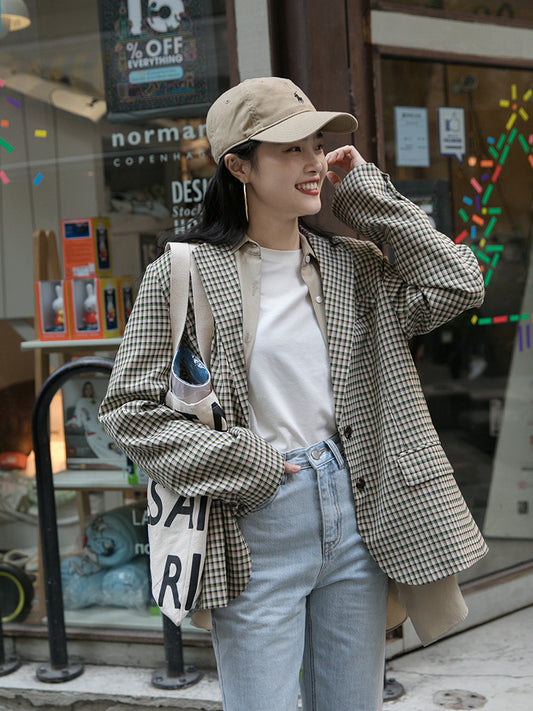 Blazer Retro Hong Kong Elegante Suelto de Manga Larga Profesional - Image 2