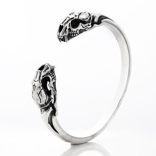 Pulsera de Plata Esterlina 925 Calavera Beast para Hombre