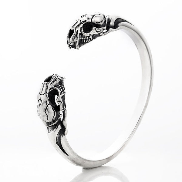 Pulsera de Plata Esterlina 925 Calavera Beast para Hombre